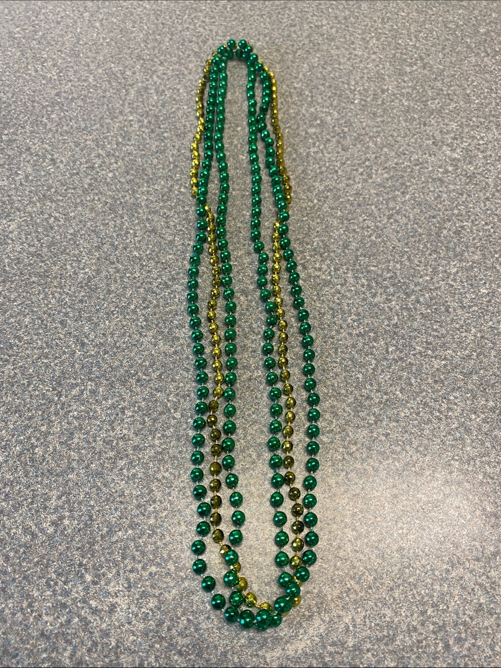 St. Patricks Day Green and Gold 3 Piece Beaded Necklace School Spirit Day